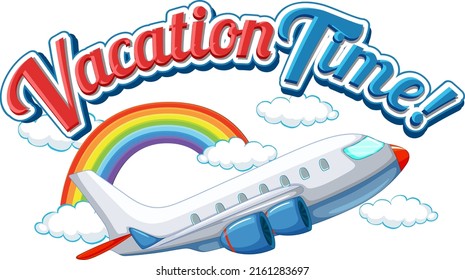 Vacation time text banner illustration