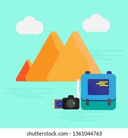 Vacation time and Travel summer concept for web banner. Vector illustration flat design.