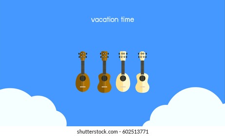 vacation time with ukulele vector