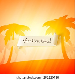 Vacation time. Vector background. Eps10.