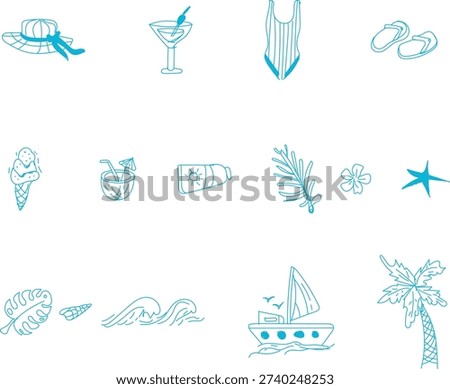 Vacation and Tour icon illustration