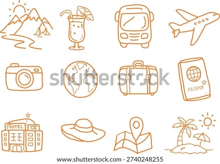 Vacation and Tour icon illustration