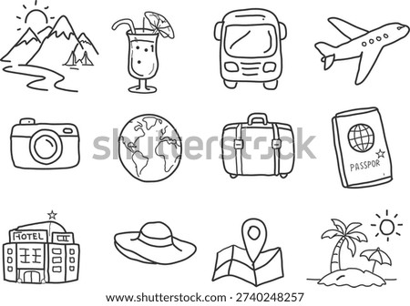 Vacation and Tour icon illustration