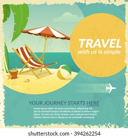 Vacation travel background. Easy to edit design template. Vector illustration.