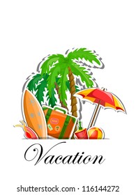 Vacation and travel background, vector illustration for your design