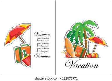 Vacation and travel background, vector illustration for your design