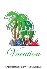 Vacation and travel background, vector illustration for your design