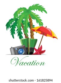 Vacation and travel background, vector illustration for your design