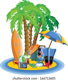Vacation and travel background, vector illustration for your design 