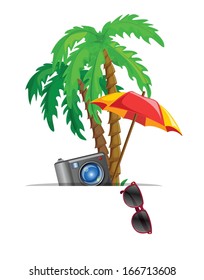 Vacation and travel background, vector illustration for your design 