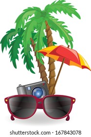 Vacation and travel background, vector illustration for your design