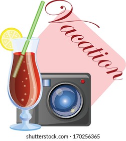 Vacation and travel background, vector illustration for your design 