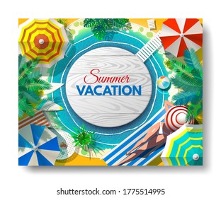 Vacation, travel, vacation Beach umbrella beach chair