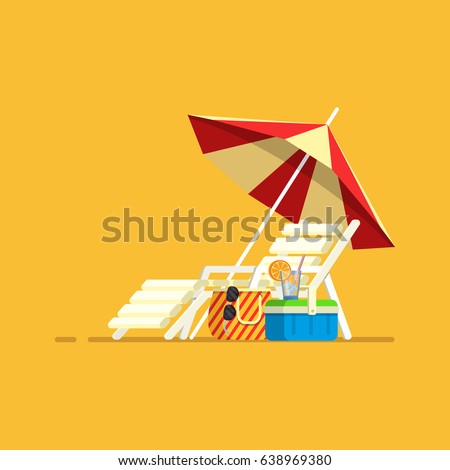 Vacation, travel, vacation. Beach umbrella, beach chair.