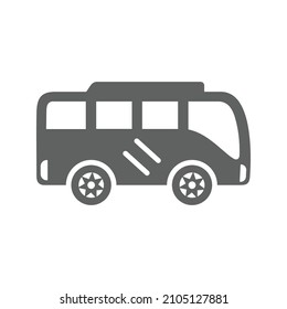 Vacation, travel, bus icon. Gray vector graphics.