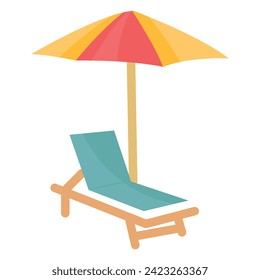 Vacation and travel concept. Beach umbrella, beach chair.