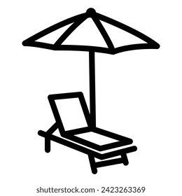 Vacation and travel concept. Beach umbrella, beach chair.