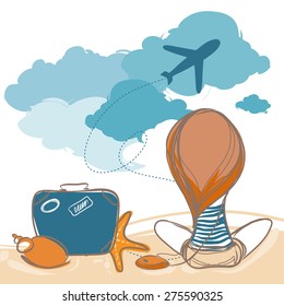 Vacation travel concept. Vector design illustration