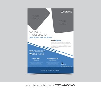 Vacation travel flyer design template.