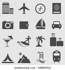 Iconos de vacaciones y viajes