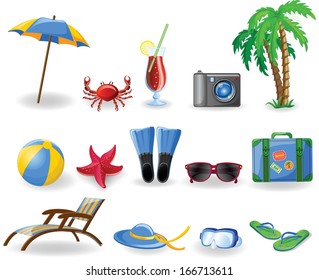 Vacation and travel icons 