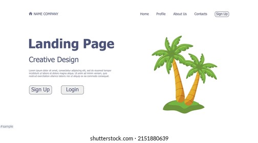 Vacation travel landing page website design concept - Vector illustration