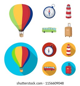 Vacation, travel, lighthouse, compass .Rest and travel set collection icons in cartoon,flat style vector symbol stock illustration web.