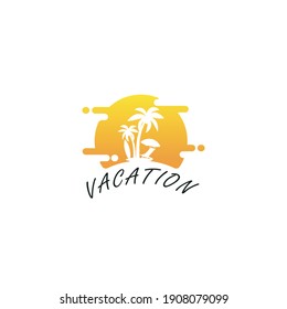 Vacation Travel Logo Symbol Template Flat Style Design Vector