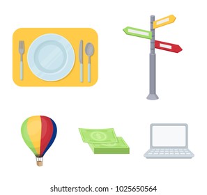 Vacation, travel, pointer, way, navigation .Rest and travel set collection icons in cartoon style vector symbol stock illustration web.