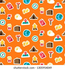 Vacation travel seamless pattern