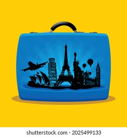 vacation travel suitcase vector design