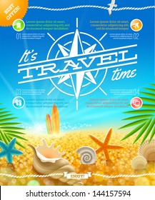 Vacation, travel and summer holidays vector design