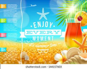 Vacation, travel and summer holidays vector design