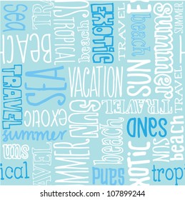 Vacation travel words seamless vector