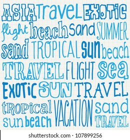 Vacation Travel Words Vector Stock Vector (Royalty Free) 107899256