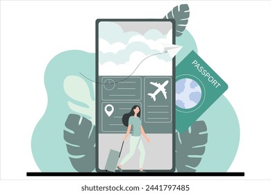 Vacation Traveler Flat Design Illustration