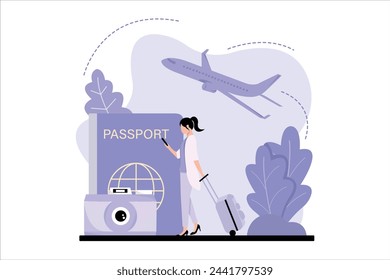 Vacation Traveler Flat Design Illustration