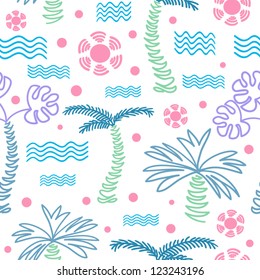 vacation traveling and recreation seamless pattern