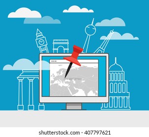Composición de viaje de vacaciones