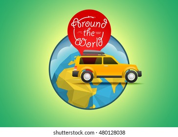 Vacation travelling concept. Vector travel illustration. Around the world