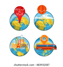 Vacation travelling concept. Vector travel illustration Take vacation concept 