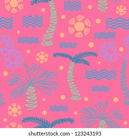 vacation travelling and recreation seamless pattern