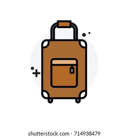 Vacation trunk concept Isolated Line Vector Illustration editable Icon