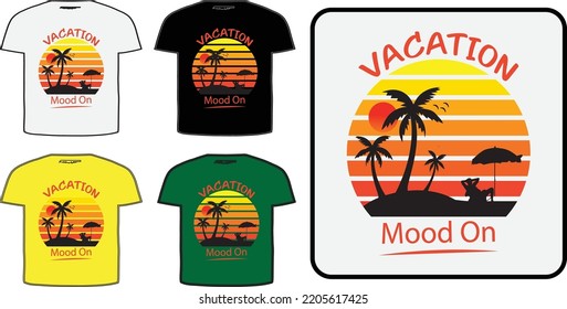 Vacation T-Shirt Design Templet, Vector, Illustration, Vector, Quote