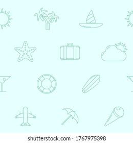 Vacation - Vector background (seamless pattern) of travel, holiday day for graphic design