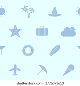 Vacation - Vector background (seamless pattern) of silhouettes travel, holiday day for graphic design