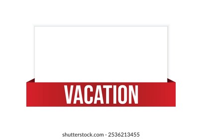 Vacation Vector banner ribbon design