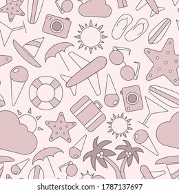 Vacation - Vector color background (seamless pattern) of travel, holiday day for graphic design