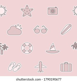 Vacation - Vector color background (seamless pattern) of travel, holiday day for graphic design