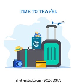 Concepto de vector de vacaciones. Bolsa para el concepto abstracto de vacaciones Plano de la plantilla de ilustración vectorial Style Adecuado para la página de aterrizaje web.